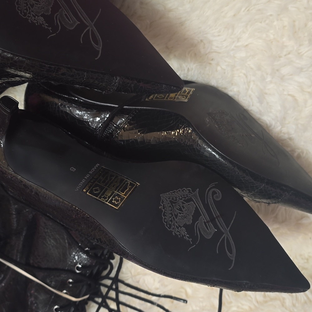 Free People Kayla Elegant Black Lace-Up Women's Boots - Picture 9 of 12
